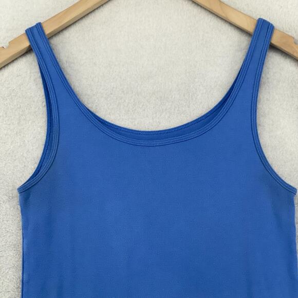 EILEEN FISHER Tank Top S Organic Cotton Ribbed Stretch Jersey Cami Royal Blue - Picture 3 of 9